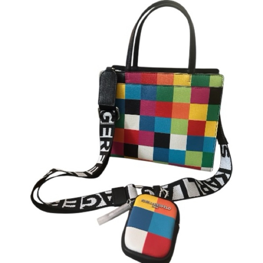 Karl Lagerfeld Paris Maybelle Rainbow Tote Crossbody Bag NWT With Pouch - Picture 6 of 15